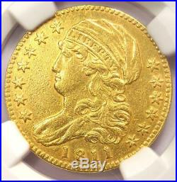 1811 Capped Bust Gold Half Eagle $5 Certified NGC AU Details Rare Gold Coin