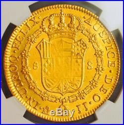 1811, Mexico, Ferdinand VII. Large Gold 8 Escudos Coin. Imaginary Bust! NGC AU+