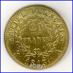 1813-A France 20 Francs Gold Coin Napoleon Bonaparte ICG XF EF 45.1867 AGW