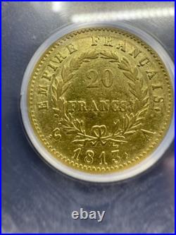 1813-A France 20 Francs Gold Coin Napoleon Bonaparte ICG XF EF 45.1867 AGW