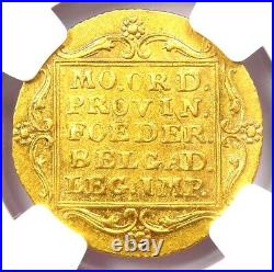 1814 Netherlands Utrecht Gold Ducat Coin (1D) Certified NGC AU Detail