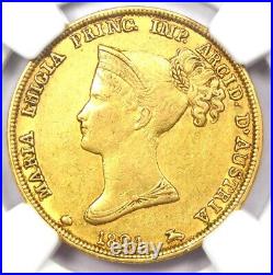 1821 Italy Parma Gold 40 Lire Gold Coin G40L Certified NGC AU50 Rare
