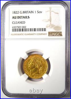 1822 Britain George IV Gold Sovereign Coin 1S Certified NGC AU Details