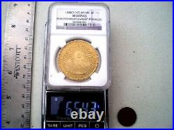 1828 Central American Republic 8 Escudos 8e Gold Coin