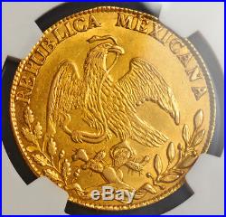 1833, Mexico (1st Republic). Large Gold 8 Escudo Coin. Guanajuato! NGC MS-61