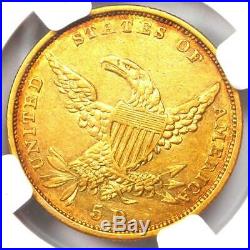 1834 Classic Gold Half Eagle $5 Coin Certified NGC XF40 Rare Type Coin
