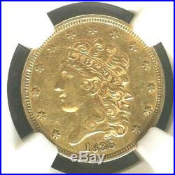 1836 $5 GOLD coin. Classic Head Half Eagle, no motto. NGC XF 45. Only 553K made
