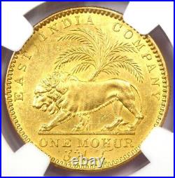 1841-C India Victoria Gold Mohur Coin Certified NGC AU Details Rare Coin