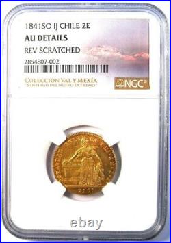 1841 Chile Gold Republic 2 Escudos 2E Coin Certified NGC AU Details