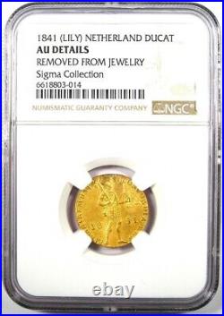 1841 Netherlands Gold Ducat Coin (1D) Certified NGC AU Detail