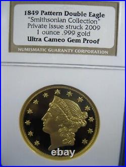 1849-2009 Pattern Dbl Eagle Smithsonian Coll Ngc Ultra Pf Pvt Issue