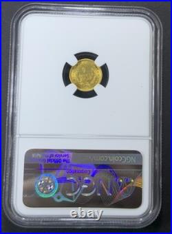 1849 Open Wreath GOLD $1 Dollar NGC MS61 Historic Gold Rush Coin