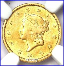 1850 Liberty Gold Dollar Coin G$1 Certified NGC AU Details Rare Date