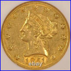 1851-O $10 Gold Liberty Eagle Coin NGC AU58 New Orleans Minted Pre-1933 Gold