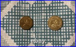 1852 California Gold Fractional 1/2 Indian Bear Round & Octangular Gold Coins