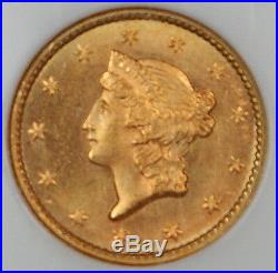 1852 Liberty $1 Dollar Type I US Gold Coin NGC MS-66 GEM BU UNC
