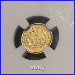 1852 NGC Gold Dollar $1 Liberty Princess Head Mount Remove AU/Detail US Coin