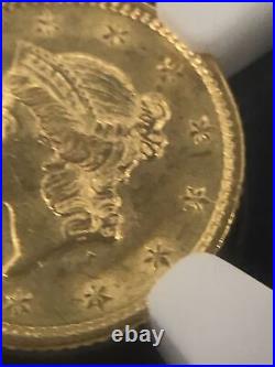 1852 US $1 One Dollar Liberty Head GOLD Coin NGC Graded MS61 Uncirculated