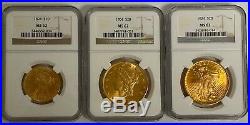 1853-1932 (12) Piece Pre-1933 U. S. Gold Coin Type Set NGC & PCGS Certified withBox