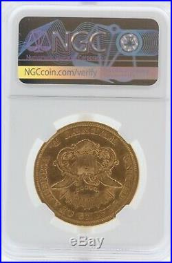 1853 $20 20 Dollar Gold Liberty Double Eagle Coin AU 53 NGC