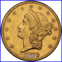1853 $20 Gold Liberty Head NGC AU55 Double Eagle 597016