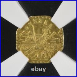 1853 California Fractional Gold, Arms of Calif #5 / NGC MS66 GEM BU / HR6