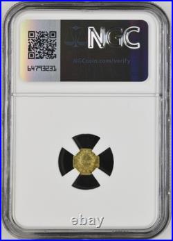 1853 California Fractional Gold, Arms of Calif #5 / NGC MS66 GEM BU / HR6