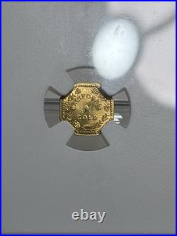 1853 California Gold Liberty Wreath Octagon Token NGC MS67 Gold Rush Era