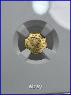 1853 California Gold Liberty Wreath Octagon Token NGC MS67 Gold Rush Era