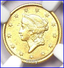 1853 Liberty Gold Dollar G$1 Certified NGC AU Detail Rare Early Gold Coin