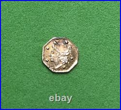 1854 25C GOLD Liberty Octagonal, BG-105, R. 4 XF/ AU CALIF. FRACTIONAL