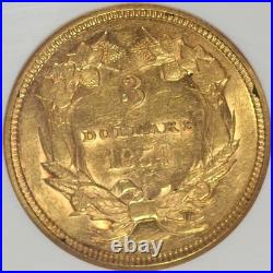 1854 $3 Three Dollar Gold Princess Ngc Xf45 Nice Coin