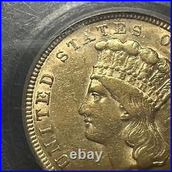 1854 $3 Three Dollar Indian Princess Head GOLD Coin CERTIFIED PCGS AU 53 1854 $3 Three Dollar Indian Princess Head GOLD Coin CERTIFIED PCGS AU 53