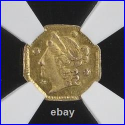 1854 G25C California Fractional Gold / BG-104 NGC MS61 / Better Period One