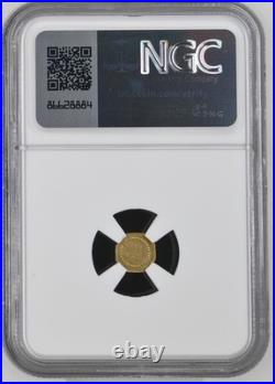 1854 G25C California Fractional Gold / BG-104 NGC MS61 / Better Period One