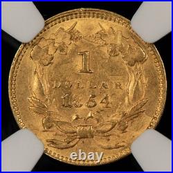 1854 G$1 Indian Princess Head Gold Dollar Type 2 NGC AU 58 SKU-G4869