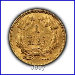 1854 G$1 Indian Princess Head Gold Dollar Type 2 NGC AU 58 SKU-G4869