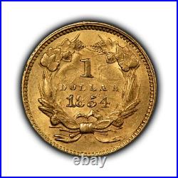 1854 G$1 Indian Princess Head Gold Dollar Type 2 NGC AU 58 SKU-G4869
