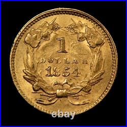 1854 G$1 Indian Princess Head Gold Dollar Type 2 NGC AU 58 SKU-G4869