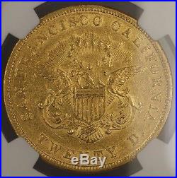 1854 KELLOGG & CO. $20 California Liberty Head Double Eagle Gold Coin NGC AU-55