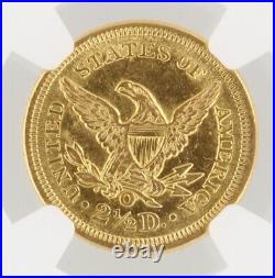 1854-O Quarter Eagle NGC AU55 $2.5 Liberty Head New Orleans Minted Gold Coin