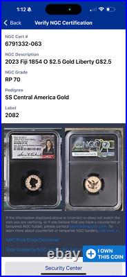 1854-O SS-CENTRAL-AMERICA 2-COIN-GOLD-SET- $2.50 & $3.00/NGC REV PF70/FDI/Cabral