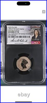 1854-O SS-CENTRAL-AMERICA 2-COIN-GOLD-SET- $2.50 & $3.00/NGC REV PF70/FDI/Cabral