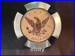 1854-O SS-CENTRAL-AMERICA 2-COIN-GOLD-SET- $2.50 & $3.00/NGC REV PF70/FDI/Cabral