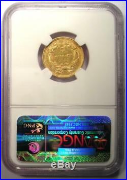 1854 Three Dollar Indian Gold Piece $3 Certified NGC AU Details Rare Coin