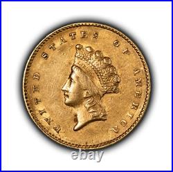 1855 G$1 Indian Princess Gold Dollar Tough Variety Type 2 NGC AU 55 G5006