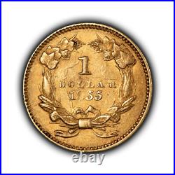 1855 G$1 Indian Princess Gold Dollar Tough Variety Type 2 NGC AU 55 G5006