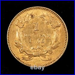 1855 G$1 Indian Princess Gold Dollar Tough Variety Type 2 NGC AU 55 G5006