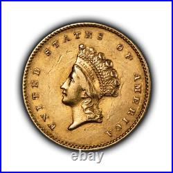 1855 G$1 Indian Princess Gold Dollar Tough Variety Type 2 NGC AU Dets- G5008 1855 G$1 Indian Princess Gold Dollar Tough Variety Type 2 NGC AU Dets- G5008