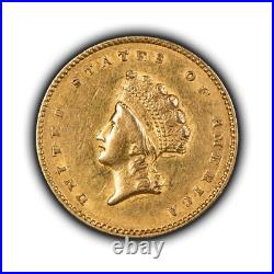1855 G$1 Indian Princess Gold Dollar Tough Variety Type 2 NGC AU Dets- G5008 1855 G$1 Indian Princess Gold Dollar Tough Variety Type 2 NGC AU Dets- G5008